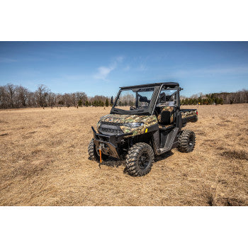 Moose Offroad 2317‑0513 Glass Windshield for Polaris Ranger and PRO XD with powder‑coated frame, rubber gasket seal, and dual sliding vents