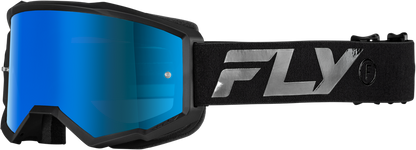 FLY Racing Zone Off‑Road Goggle Black/Black with Sky Blue Mirror/Smoke Lens – 37‑51525