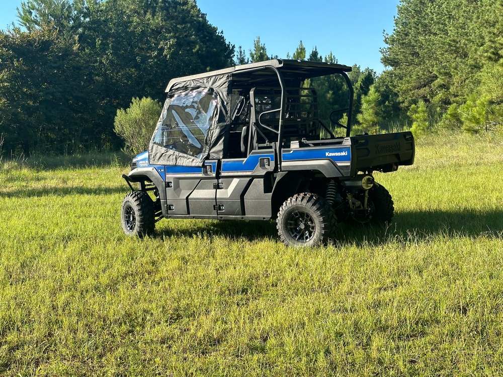 Seizmik Soft Upper Doors with Zippered Windows – Fits Kawasaki Mule Pro‑FX / FXT / DX / DXT (Front Row Only) – Marine‑Grade Canvas & Aqua‑View Vinyl