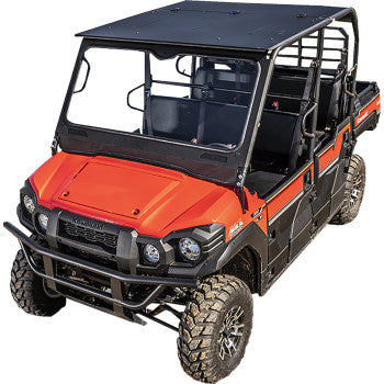 Moose Offroad 2317‑0516 Glass Windshield for Kawasaki Mule PRO‑FX and PRO‑FXT with powder‑coated frame, rubber gasket seal, and dual sliding vents