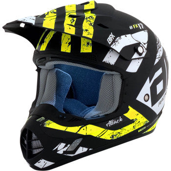 AFX  FX-17 Offroad Motorcycle ATV Helmet - Attack - Matte Black/Silver Choose Size / Color