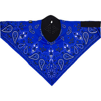 ZAN Headgear Neodanna Neoprene Face Mask Bandanna Paisley Blue or Red Full Face Neck Coverage Adjustable Air Vents Motorcycle ATV Dust Wind Protection