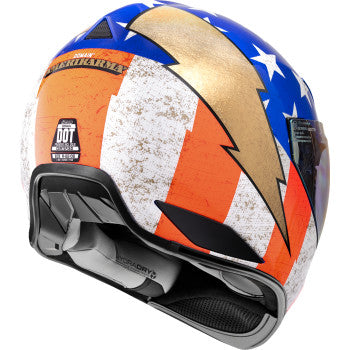 ICON Domain™ Amerikarma Limited Edition Full‑Face Helmet – Glory – XL – FRP Composite – Hydradry Liner – Rapid‑Release Shield
