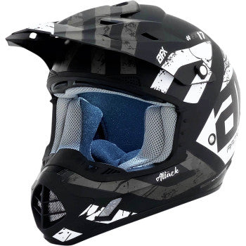 AFX  FX-17 Offroad Motorcycle ATV Helmet - Attack - Matte Black/Silver Choose Size / Color