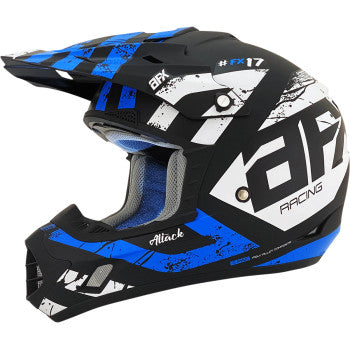 AFX  FX-17 Offroad Motorcycle ATV Helmet - Attack - Matte Black/Silver Choose Size / Color