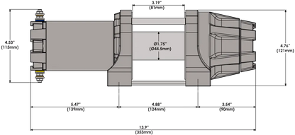 KFI AS‑50X 5000 lb Assault Series Winch Kit – Synthetic Cable – Dash Rocker Switch, Remote & Contactor – ATV / UTV / SxS