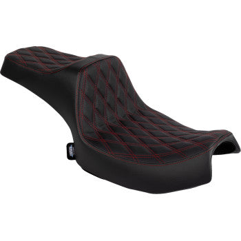 Drag Specialties Predator III Seat 0810‑2468 Double Diamond Red Stitch for Indian Challenger / Chieftain PowerPlus