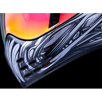 ICON Domain™ Nouveau Full‑Face Helmet – Silver – Medium – FRP Composite – Hydradry Liner – Rapid‑Release Shield