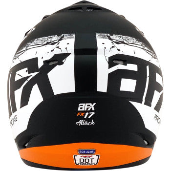 AFX  FX-17 Offroad Motorcycle ATV Helmet - Attack - Matte Black/Silver Choose Size / Color