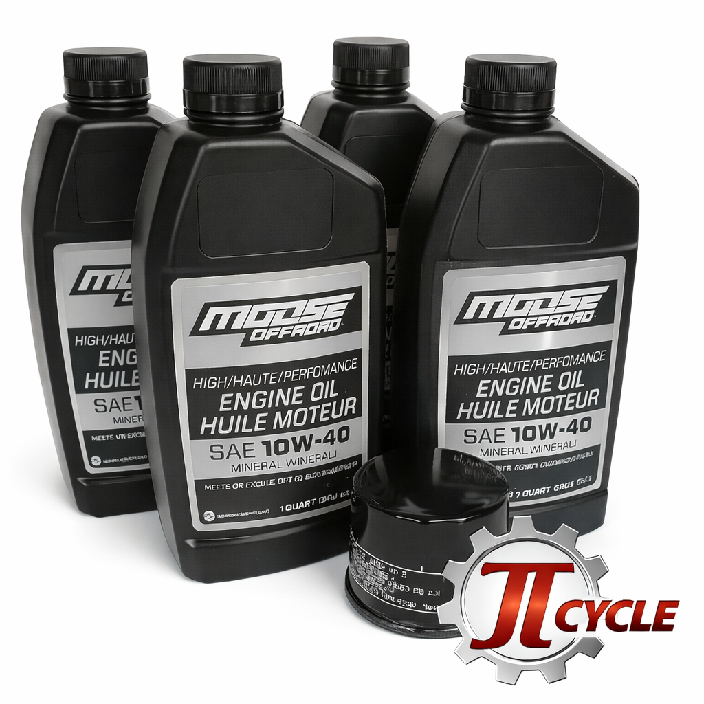 Arctic Cat 600 650 V‑Twin Oil Change Filter Kit with Moose Offroad 10W‑40 oil and HifloFiltro filter
