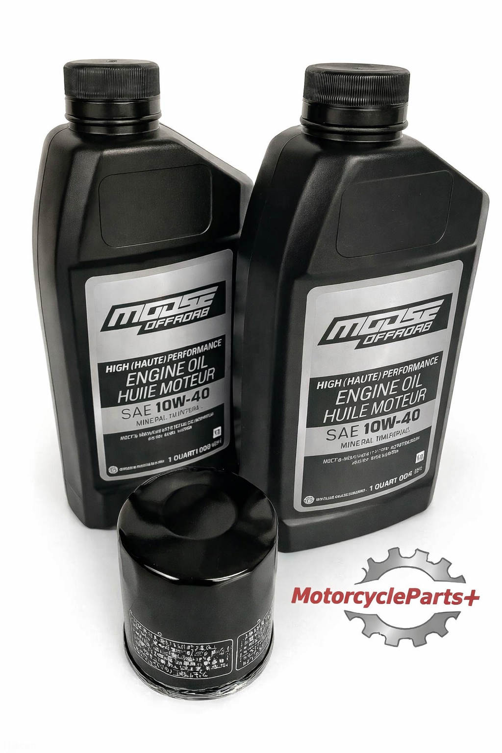 Arctic Cat 650 H1 07‑11 Prowler XT 06‑09 700 07‑18 Oil Change Kit with Moose Offroad 10W‑40 motor oil and HiFlo oil filter for Arctic Cat ATV and UTV models
