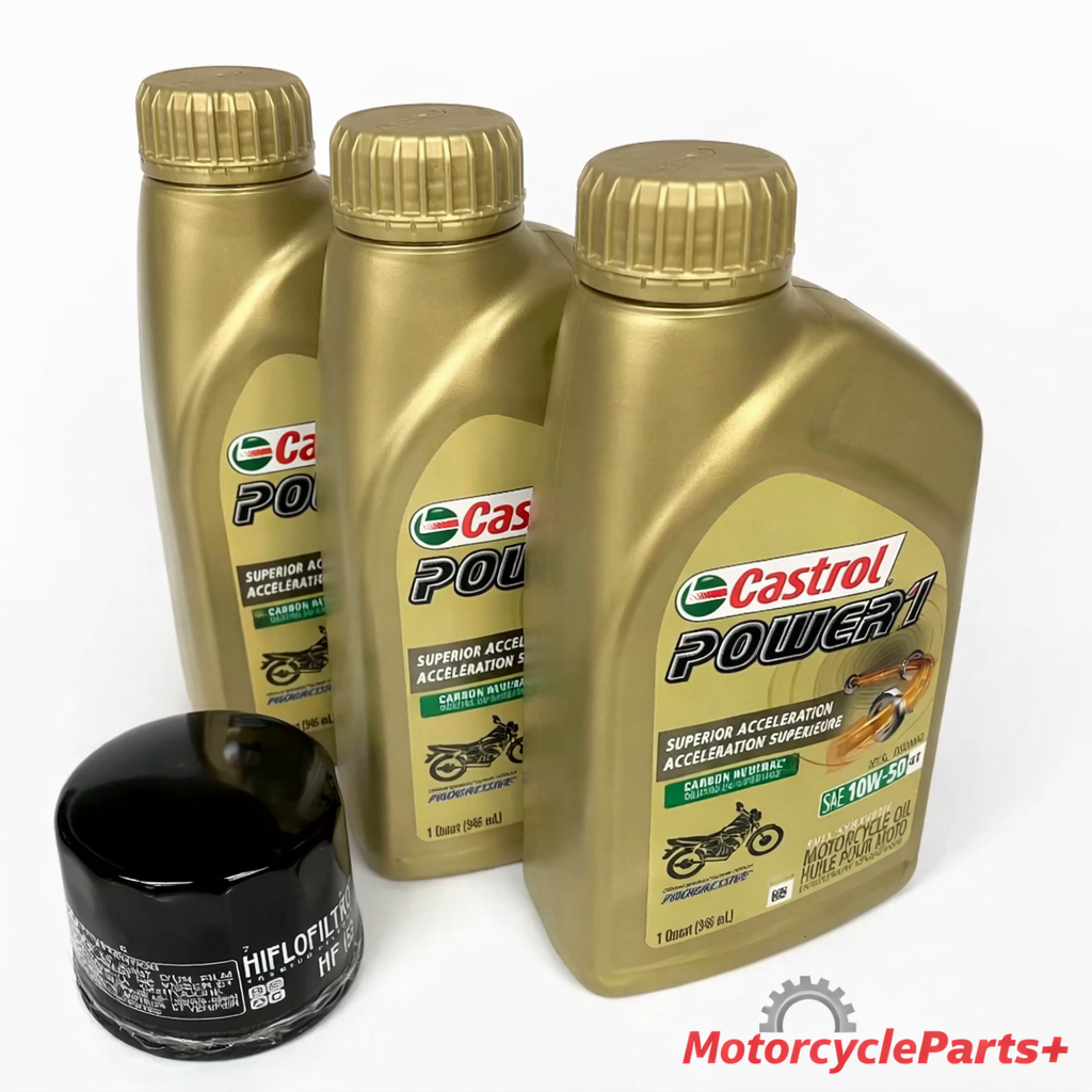 Castrol Full Synthetic Oil Change Kit for Ducati 350–696cc Motorcycles – Monster, Scrambler, Pantah, F3 – Includes Filter