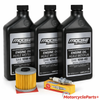 Honda TRX350 Rancher 00‑06 oil change and tune‑up kit with Moose Offroad 10W‑40 oil bottles, HiFloFiltro oil filter, and NGK DPR7EA‑9 spark plug
