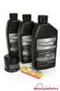 Yamaha Kodiak 450 YFM450 (2018‑Up) oil change and tune‑up kit with Moose Offroad 10W‑40 oil bottles, HifloFiltro oil filter, and NGK DR7EA spark plug
