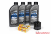 Honda GL1500 Goldwing 1988–2000 oil change and tune‑up kit with BelRay 10W‑40 motor oil bottles, NGK DPR7EA‑9 spark plug, and premium oil filter
