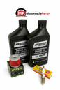 Suzuki LT230S Quad Sport LT230 Quad Runner oil change and tune‑up kit with Moose Offroad 10W‑40 oil, oil filter, and NGK DR7EA spark plug
