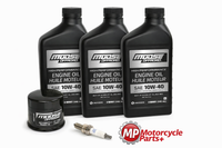 Suzuki LT500 LT‑A450 Vinson QuadRunner KingQuad oil change kit with Moose 10W‑40 and NGK CR6E spark plug