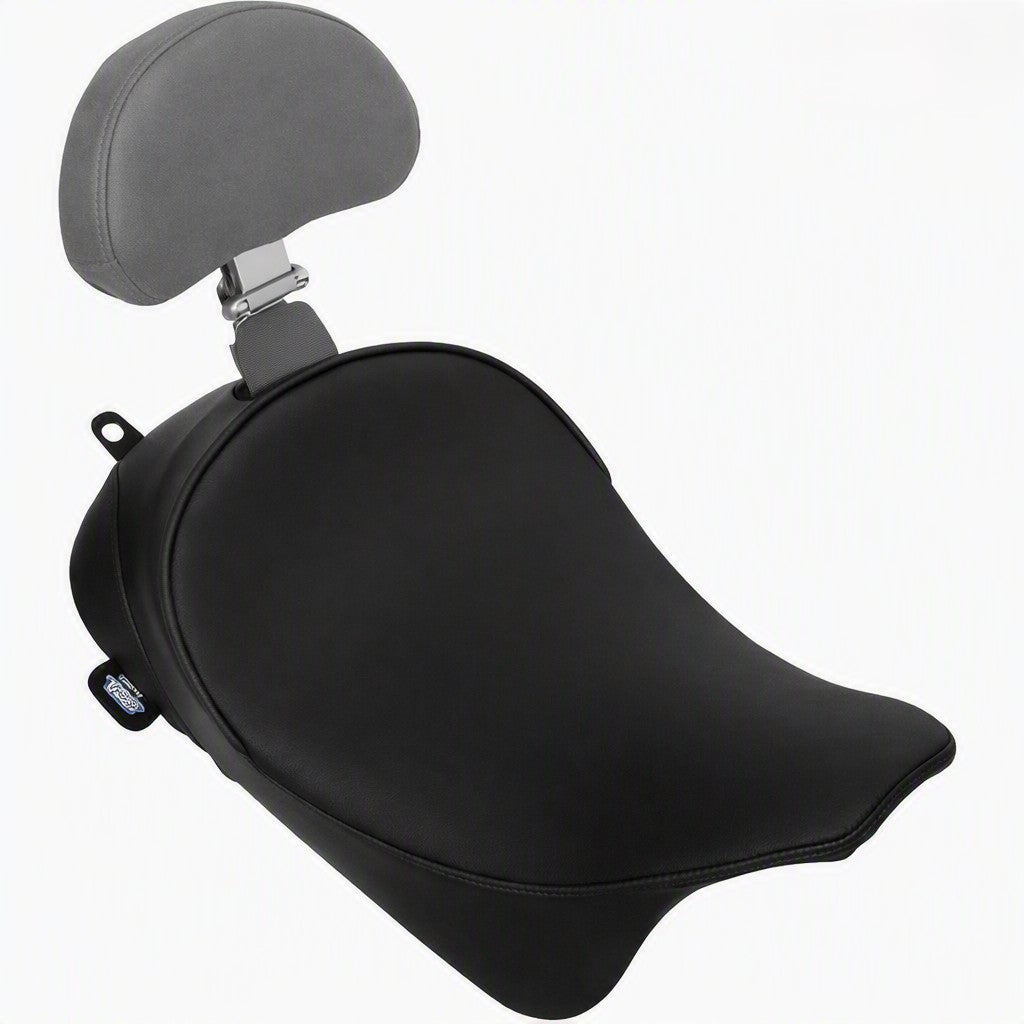 Drag Specialties Solo Front Seat – Smooth – w/ Backrest Option – FL Touring 2008‑2023 – Vinyl – EZ Glide II – Made in USA