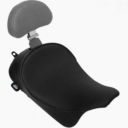 Drag Specialties Solo Front Seat – Smooth – w/ Backrest Option – FL Touring 2008‑2023 – Vinyl – EZ Glide II – Made in USA