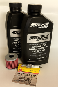 Suzuki DR125 DRZ125 DR200 Oil Change Tune‑Up Kit – Moose Offroad 10W‑40 + NGK DR8EA Spark Plug + Oil Filter – Fits All Years