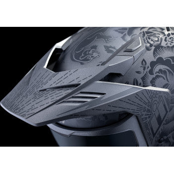 ICON Elsinore™ Darkgard Open‑Face Helmet – Black – Large – FRP Composite – Modular Face Mask – Hydradry™ Liner