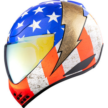 ICON Domain™ Amerikarma Limited Edition Full‑Face Helmet – Glory – XL – FRP Composite – Hydradry Liner – Rapid‑Release Shield