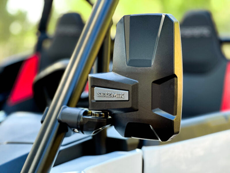Seizmik Embark UTV Side View Mirrors 18114 – Vertical Adjustable Clamp Mirror Pair for Polaris Ranger, RZR, Can‑Am, Honda, Kawasaki – Fits 1.75″–2″ ROPS