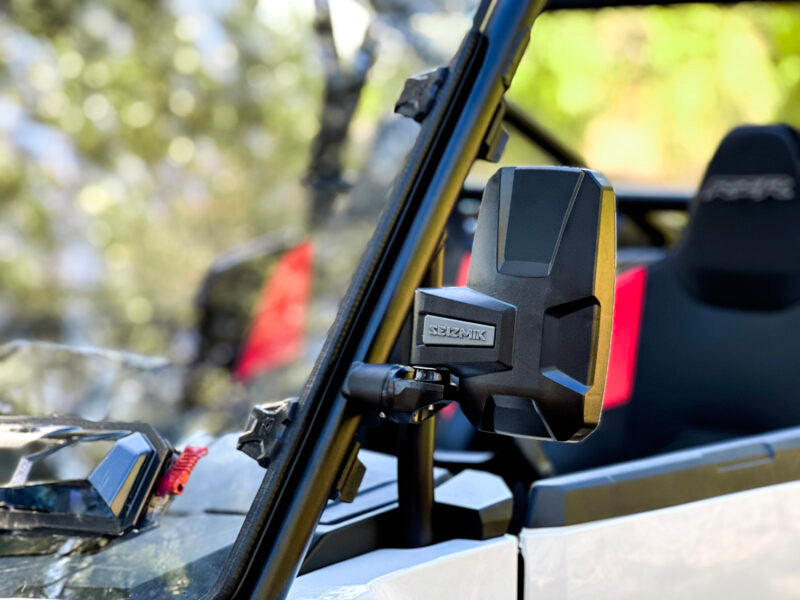 Seizmik Embark UTV Side View Mirrors 18114 – Vertical Adjustable Clamp Mirror Pair for Polaris Ranger, RZR, Can‑Am, Honda, Kawasaki – Fits 1.75″–2″ ROPS