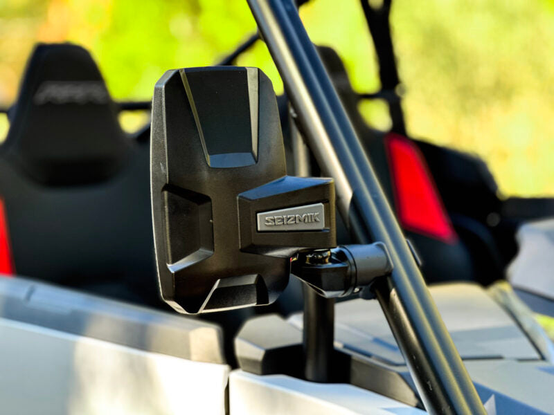 Seizmik Embark UTV Side View Mirrors 18114 – Vertical Adjustable Clamp Mirror Pair for Polaris Ranger, RZR, Can‑Am, Honda, Kawasaki – Fits 1.75″–2″ ROPS