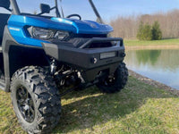 Can‑Am Defender front brush guard with stinger tube and winch‑ready mounting