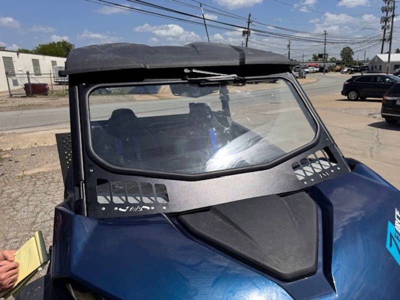 CFMoto ZForce laminated glass windshield with vents and hand‑operated wiper