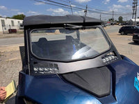 CFMoto ZForce laminated glass windshield with vents and hand‑operated wiper