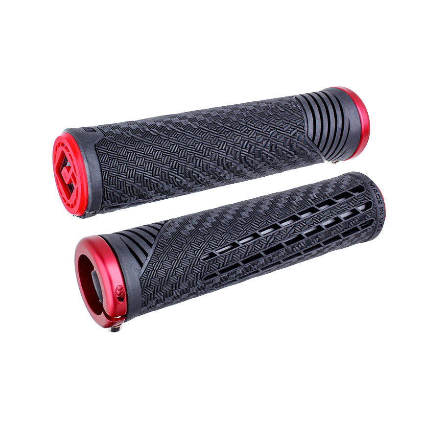 ODI CF Carbon Fiber Grips V2.1 Lock-On 135mm for ATV, PWC, Bicycle, Mountain Bike, E‑Bike with Thumb Throttle – Carbon Fiber Reinforced Ends – Medium OD 31.5mm – Performance Lock-On Grip System