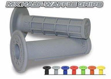 Load image into Gallery viewer, ODI Ruffian Half Waffle MX Motorcycle Dirtbike E-Bike Medium Compound Rubber Grips Yellow for Twist Throttle Made in The USA
