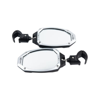 Seizmik Photon UTV Mirrors 18112 – Cast Aluminum Side View Mirror Pair for Polaris Ranger, RZR, Can‑Am, Honda, Kawasaki – Fits 1.75″–2″ ROPS