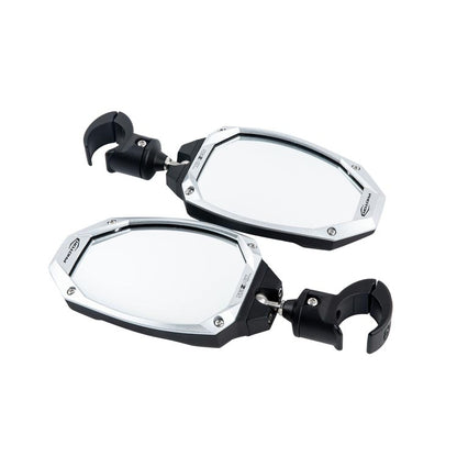 Seizmik Photon UTV Mirrors 18112 – Cast Aluminum Side View Mirror Pair for Polaris Ranger, RZR, Can‑Am, Honda, Kawasaki – Fits 1.75″–2″ ROPS