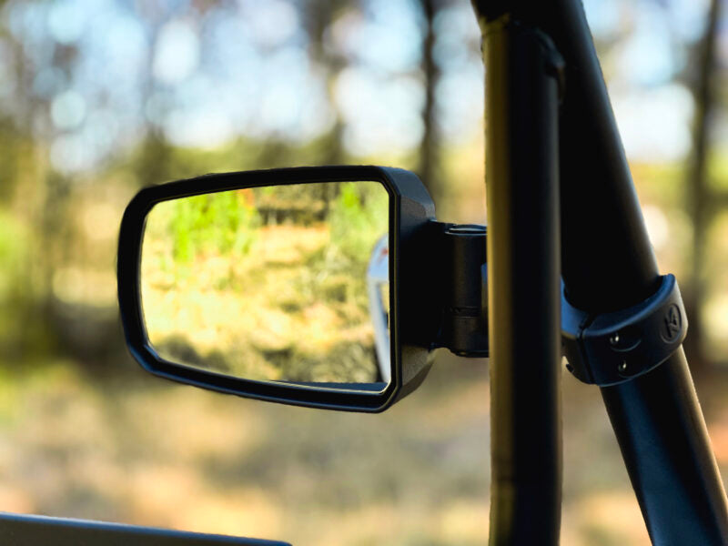 Seizmik Pursuit UTV Side View Mirrors 18110 – Cast Aluminum Mirror Pair for Polaris Ranger, RZR, Can‑Am, Honda, Kawasaki – Fits 1.75″–2″ ROPS
