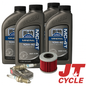 Yamaha V Star 1100 Virago 500 700 750 Oil / HiFlo Filter Change Kit BelRay 10W‑40 + NGK Spark Plug