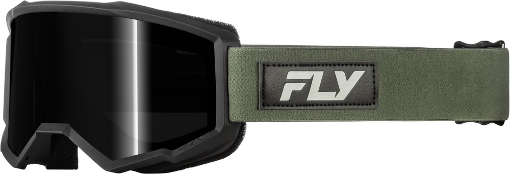 FLY Racing Focus Sand Goggle Green Black with Dark Smoke Lens