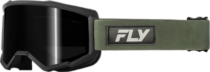 FLY Racing Focus Sand Goggle Green Black with Dark Smoke Lens
