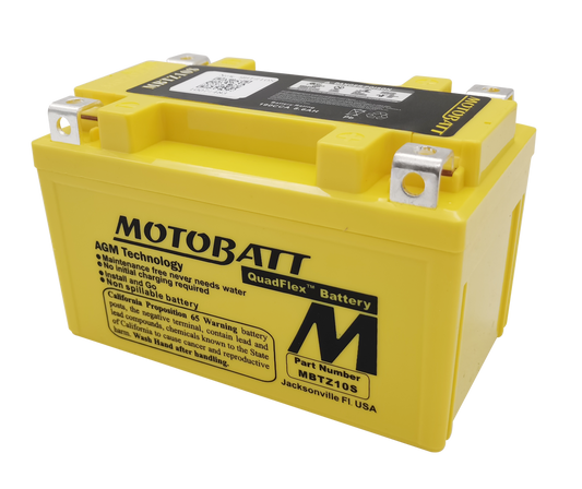MOTOBATT BATTERY MBTZ10S SEALED FACTORY ACTIVATED Replaces # YTX7A-BS YTZ10S