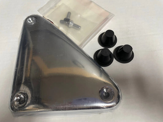 Chrome Ignition Module Side Cover Harley XL Sportster 883 86-03 + Hardware Kit with Rubber Grommets