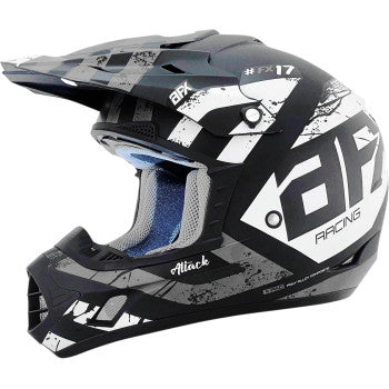 AFX  FX-17 Offroad Motorcycle ATV Helmet - Attack - Matte Black/Silver Choose Size / Color