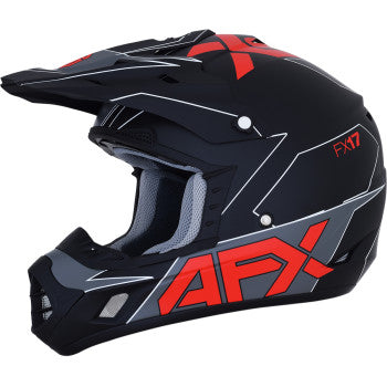 AFX 0110-6485 FX-17 Offroad Motorcycle ATV Helmet - Aced - Matte Black/Red - Medium