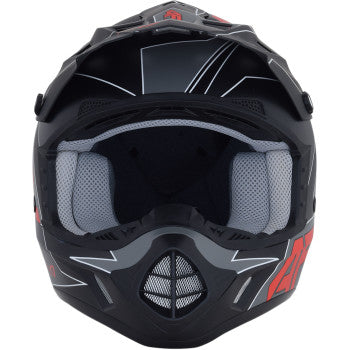AFX 0110-6485 FX-17 Offroad Motorcycle ATV Helmet - Aced - Matte Black/Red - Medium