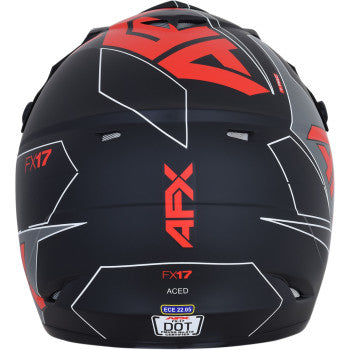 AFX 0110-6485 FX-17 Offroad Motorcycle ATV Helmet - Aced - Matte Black/Red - Medium
