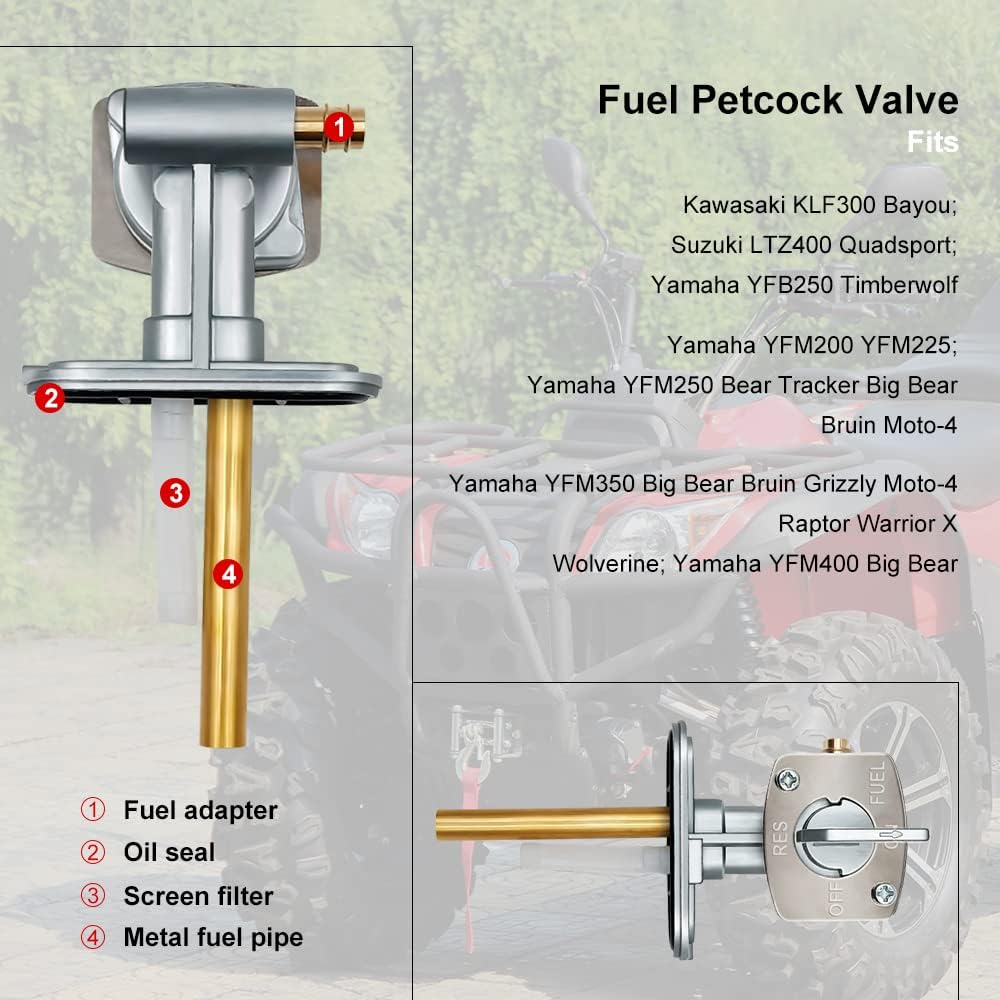 UNIVERSAL FUEL PETCOCK VALVE ON OFF RESERVE YAMAHA KAWASAKI SUZUKI