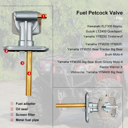 UNIVERSAL FUEL PETCOCK VALVE ON OFF RESERVE YAMAHA KAWASAKI SUZUKI