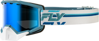 FLY Racing Focus Snow Goggle White Blue with Blue Mirror Dual‑Pane Lens