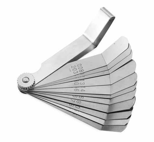 MOTORCYCLE ATV VALVE TAPPET ANGLED FEELER GAUGE 12 BLADE SET MM / IN